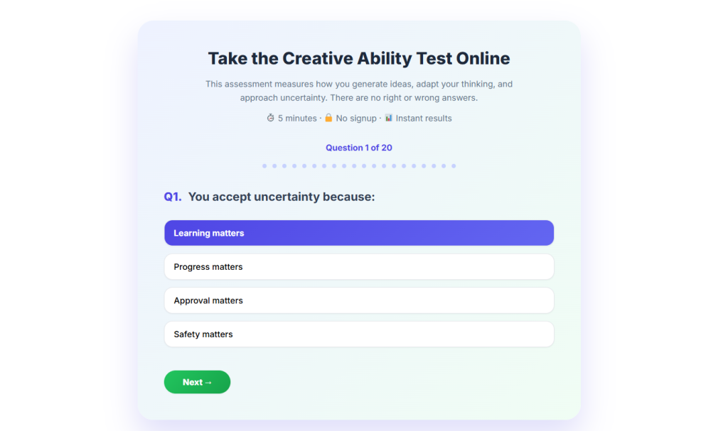 Creative Ability Test Online